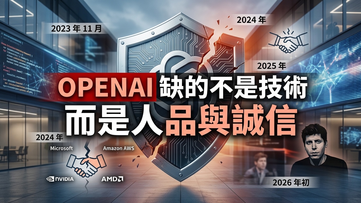 OpenAI 缺的不是技術，而是人品與誠信