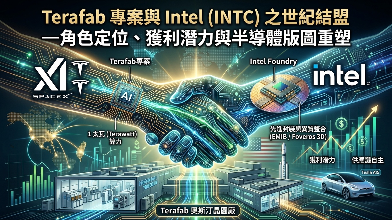 Terafab Project與 Intel 世紀結盟：AI 算力基礎設施之戰略轉型與獲利潛力